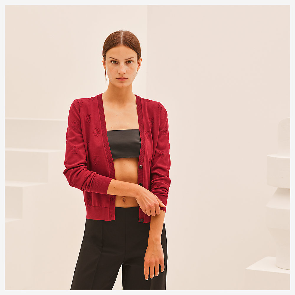 silk knit cardigan