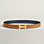 H Martelee belt buckle & Contrast reversible leather strap 32&nbsp;mm, View: , view 1 of 2