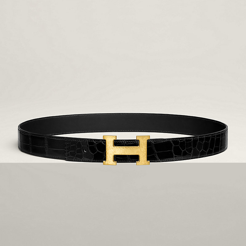 H Martelee belt buckle & Leather strap 32 mm