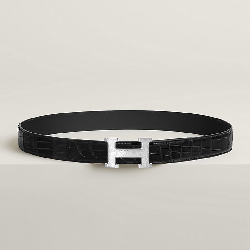 H Martelee belt buckle & Leather strap 32 mm