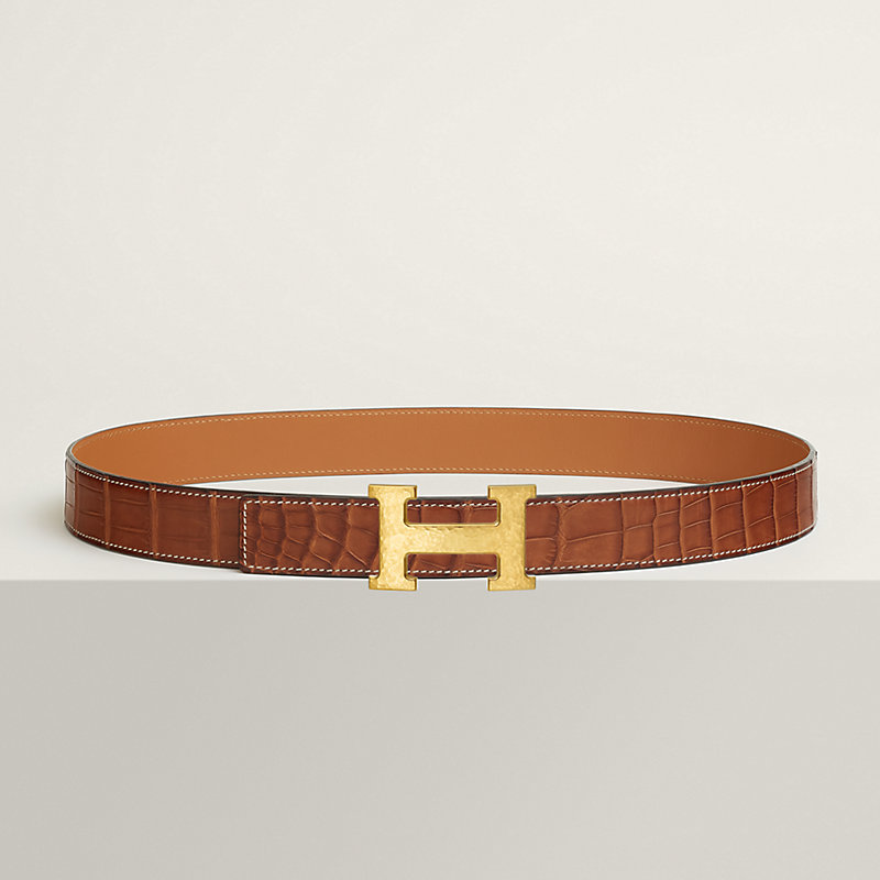H Martelee belt buckle & Leather strap 32 mm