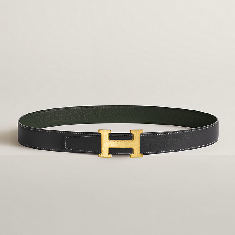 H Martelee belt buckle & Reversible leather strap 32 mm
