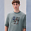 "H Puzzle" t-shirt with leather detail, View: Worn, worn, view 3 of 3