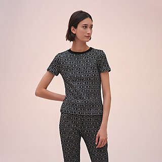 エルメス HERMES マイクロTシャツ ボルデュック柄 リボン柄 38 新品