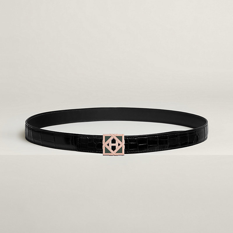 H Roseraie belt buckle & Leather strap 24 mm