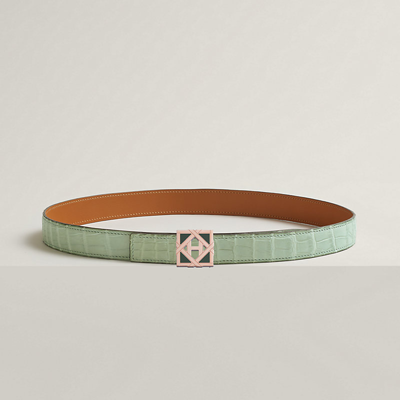 H Roseraie belt buckle & Leather strap 24 mm