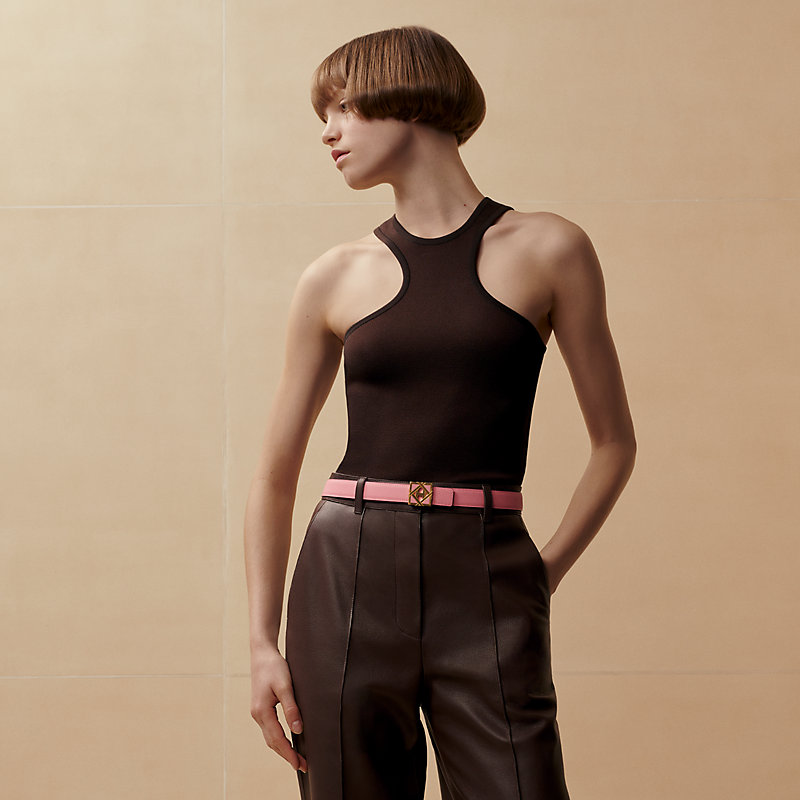 H Roseraie belt buckle & Reversible leather strap 24 mm