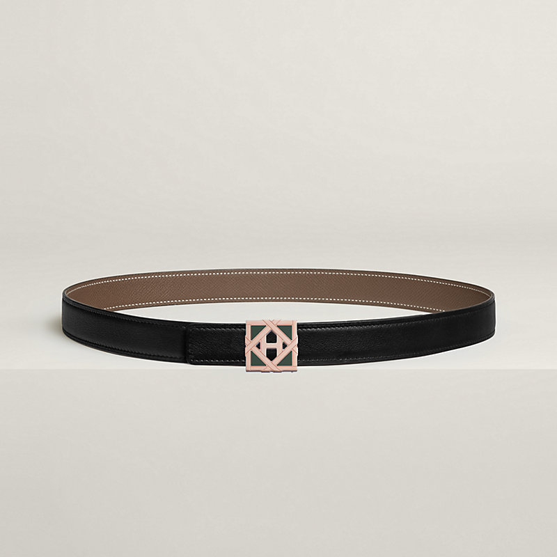 H Roseraie belt buckle & Reversible leather strap 24 mm