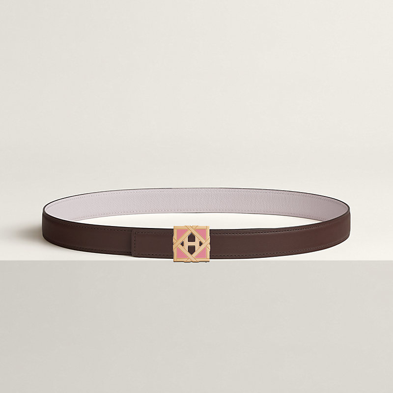 H Roseraie belt buckle & Reversible leather strap 24 mm