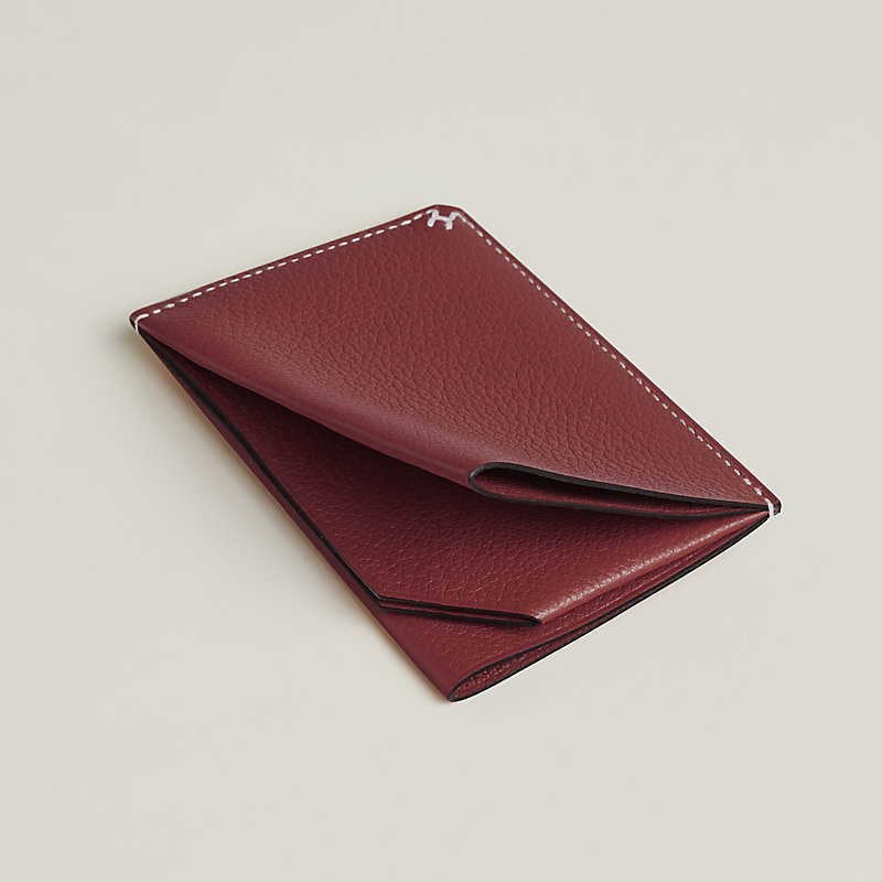 H Sellier card holder - Red | Hermès USA