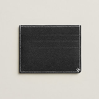H Sellier card holder - Black | Hermès USA
