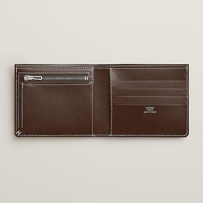 H Sellier Compact wallet Beige Hermès UK - Main Image