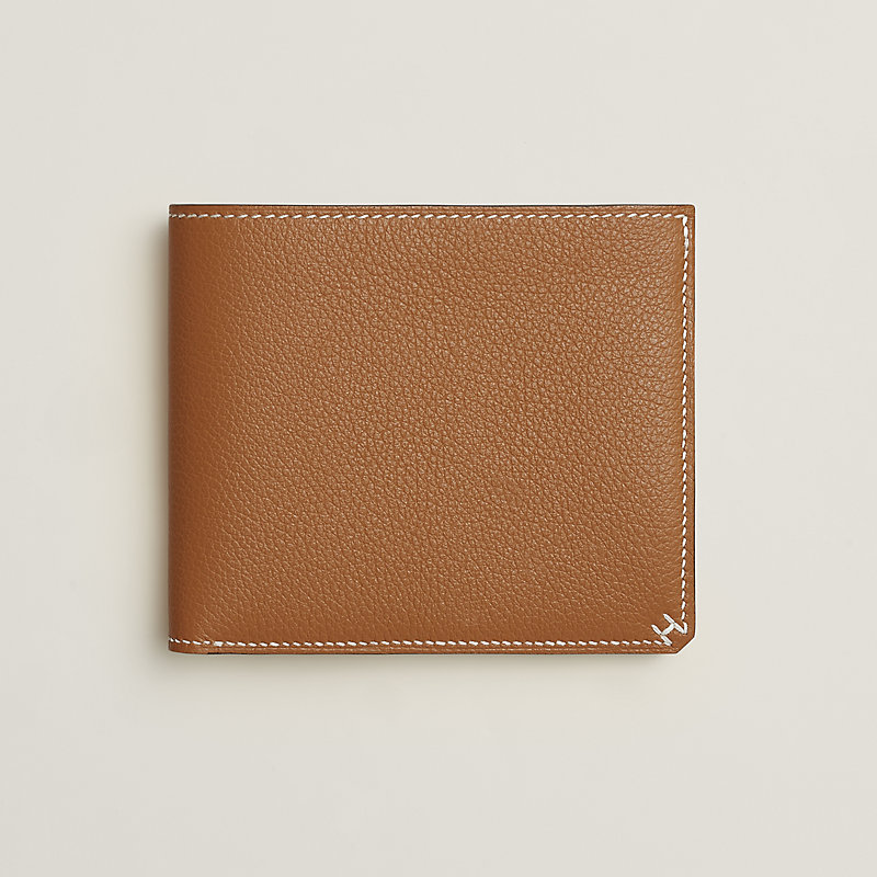 H Sellier Compact wallet - Beige | Hermès Canada