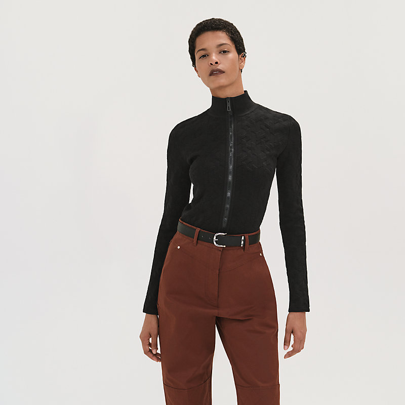 25ss【 HERMES 】「H」モチーフ ショート ジップ ジャケット H
