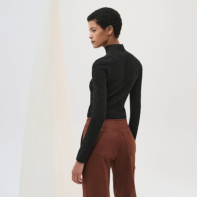 25ss【 HERMES 】「H」モチーフ ショート ジップ ジャケット H