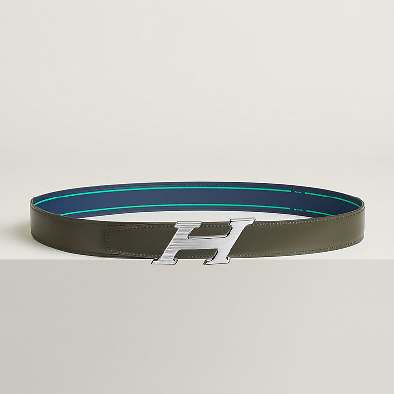 H Speed belt buckle & Contrast reversible leather strap 32 mm