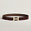 H Striee belt buckle & Leather strap 32&nbsp;mm, View: , view 1 of 1