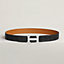 View: , H Striee belt buckle & Leather strap 32 mm