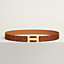 H Striee belt buckle & Leather strap 32&nbsp;mm, View: , view 1 of 1