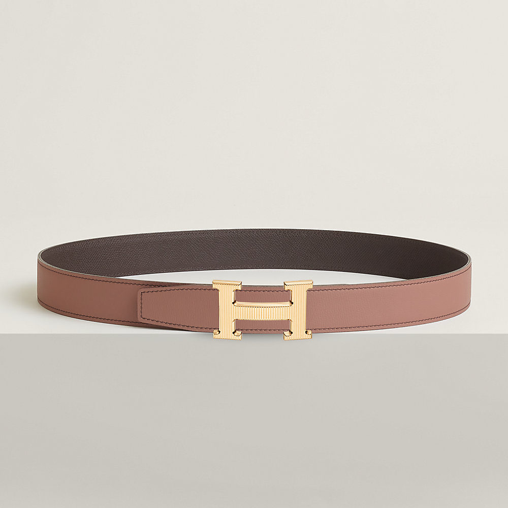 H Striee belt buckle & Reversible leather strap 32 mm | Hermès USA