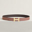 H Striee belt buckle & Reversible leather strap 32&nbsp;mm, View: , view 1 of 2