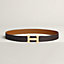 H Striee belt buckle & Reversible leather strap 32&nbsp;mm, View: , view 1 of 2