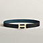 H Striee belt buckle & Reversible leather strap 32 mm, view 1 of 2