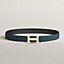 H Striee belt buckle & Reversible leather strap 32 mm, view 2 of 2