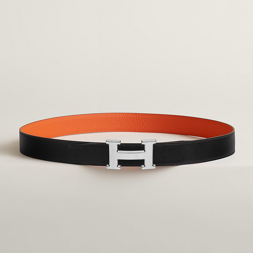H Striee belt buckle & Reversible leather strap 32 mm | Hermès USA