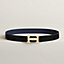 View: , H Striee belt buckle & Reversible leather strap 32 mm