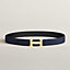 View: , H Striee belt buckle & Reversible leather strap 32 mm
