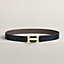 H Striee belt buckle & Reversible leather strap 32&nbsp;mm, View: , view 1 of 2