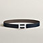 View: , H Striee belt buckle & Reversible leather strap 32 mm