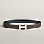 View: , H Striee belt buckle & Reversible leather strap 32 mm