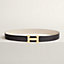 H Striee belt buckle & Reversible leather strap 32 mm, view 1 of 2