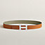 H Striee belt buckle & Reversible leather strap 32&nbsp;mm, View: , view 1 of 2