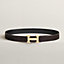 View: , H Striee belt buckle & Reversible leather strap 32 mm