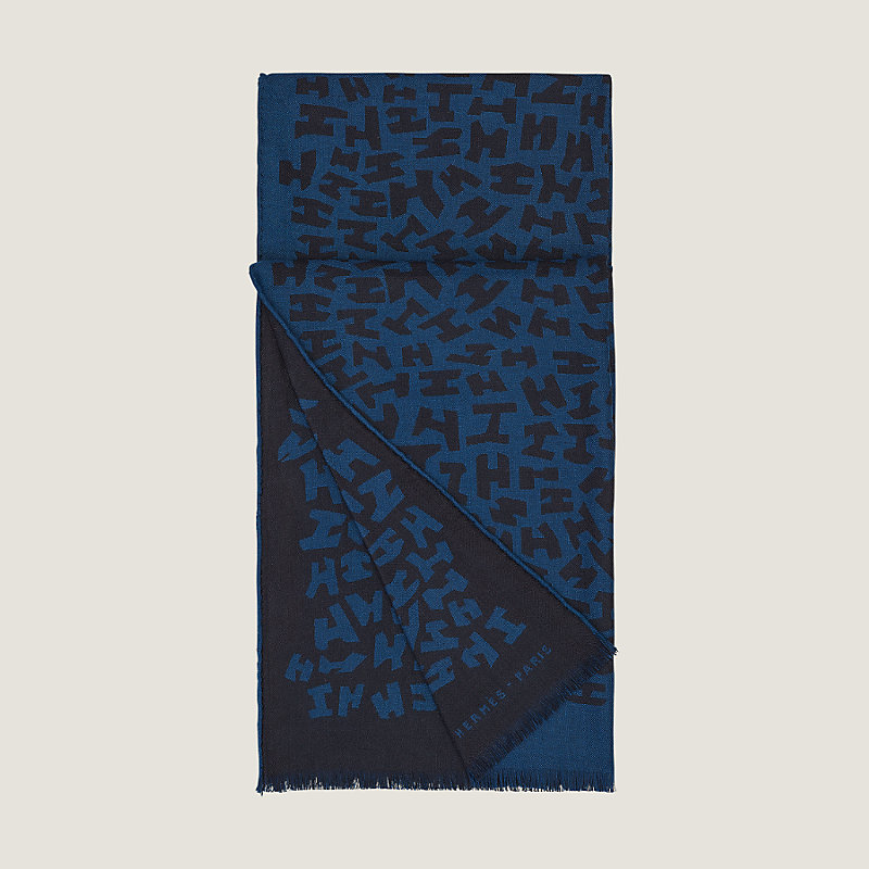 HERMES H TAG Reversible scarf