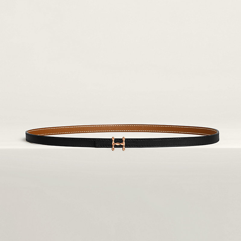 H Torsade belt buckle & Reversible leather strap 13 mm