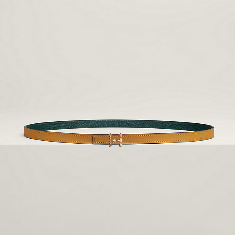 H Torsade belt buckle & Reversible leather strap 13 mm