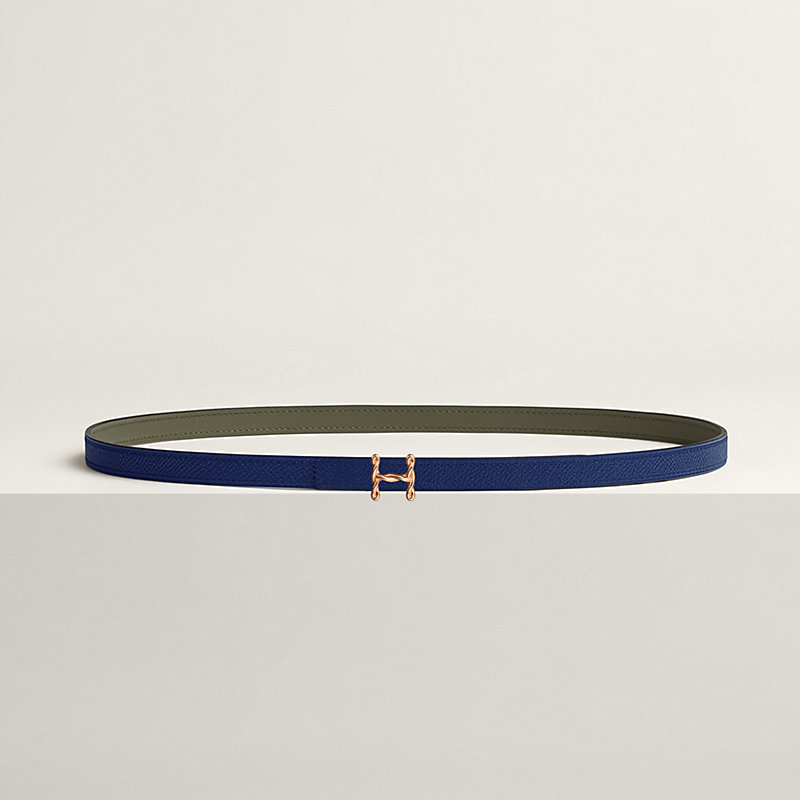 H Torsade belt buckle & Reversible leather strap 13 mm