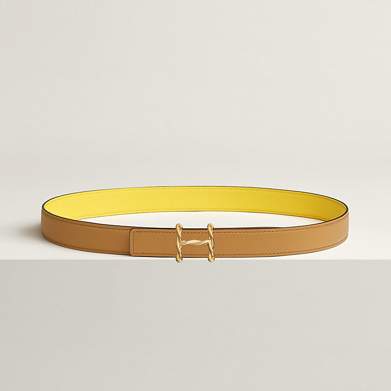 H Torsade belt buckle & Reversible leather strap 24 mm