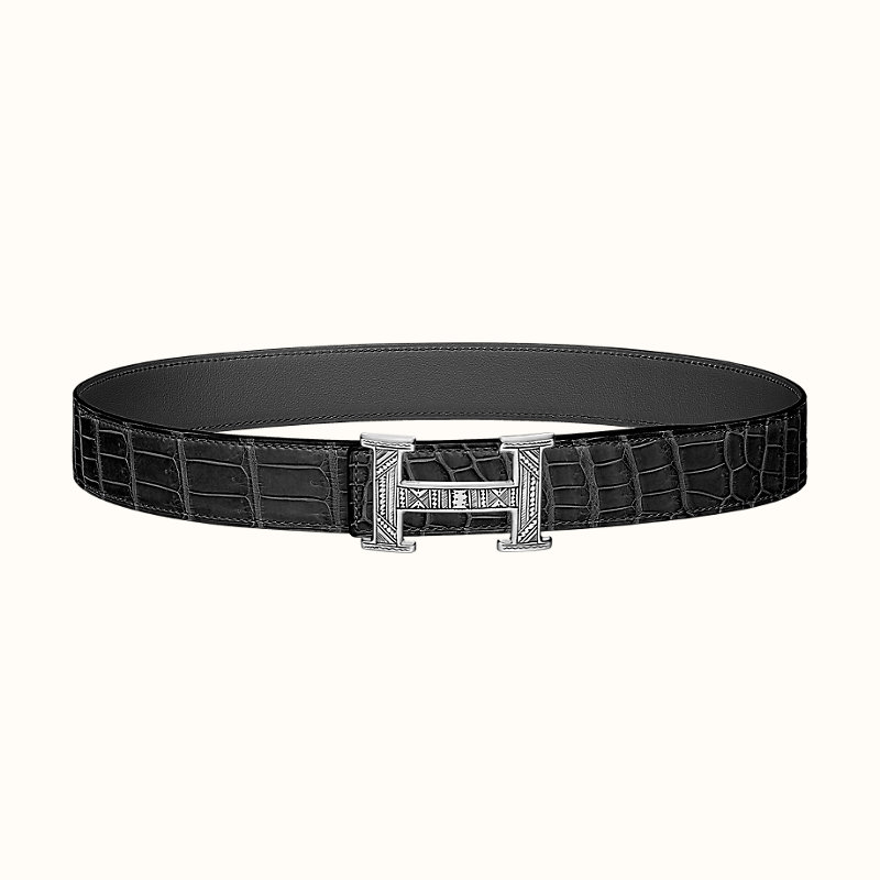 black silver hermes belt