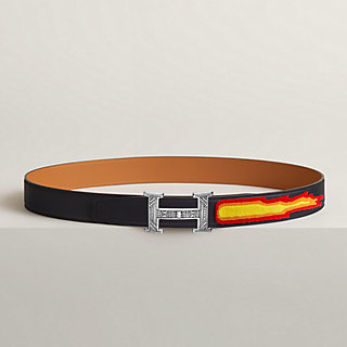 H Touareg belt buckle & Leather strap 32 mm | Hermès USA