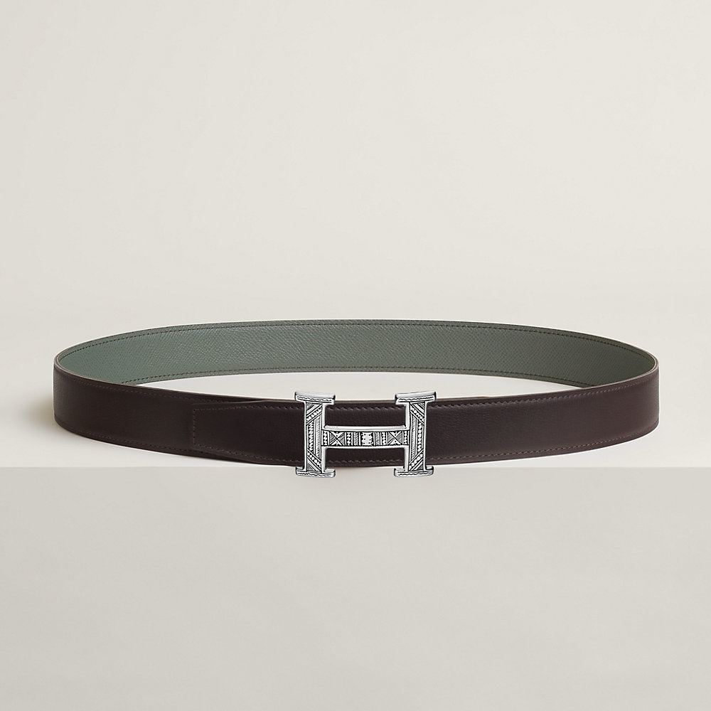 H Touareg belt buckle & Reversible leather strap 32 mm | Hermès USA