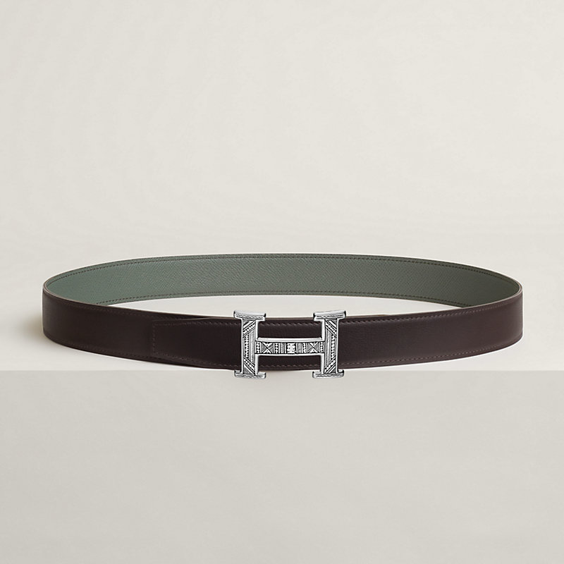 H Touareg belt buckle & Reversible leather strap 32 mm | Hermès