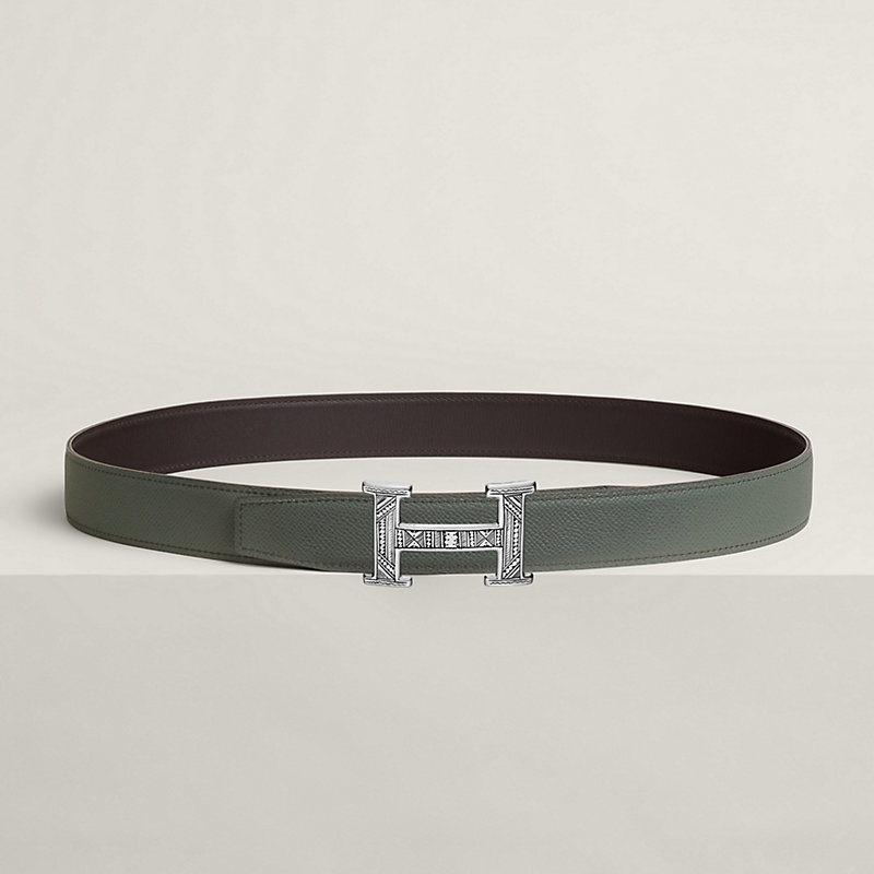 H Touareg belt buckle & Reversible leather strap 32 mm | Hermès UAE