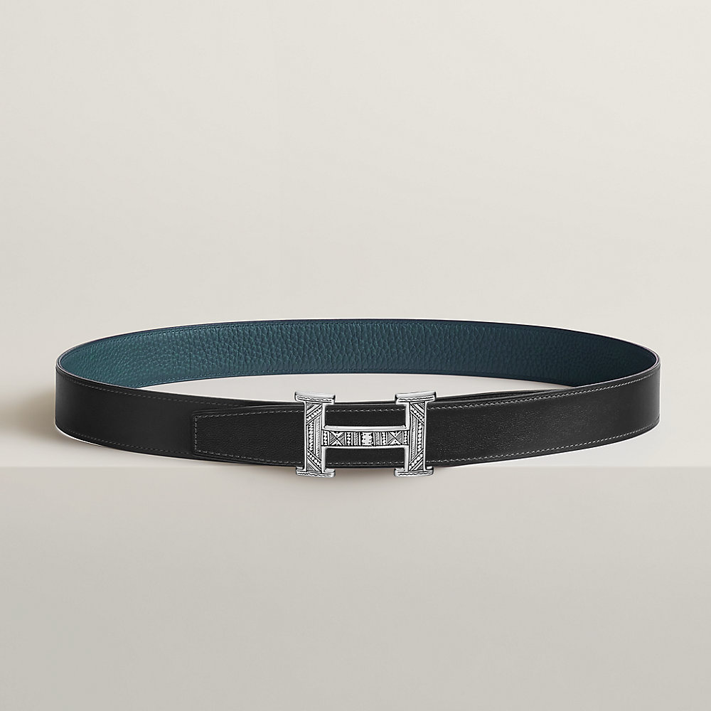 H Touareg belt buckle & Reversible leather strap 32 mm | Hermès UK