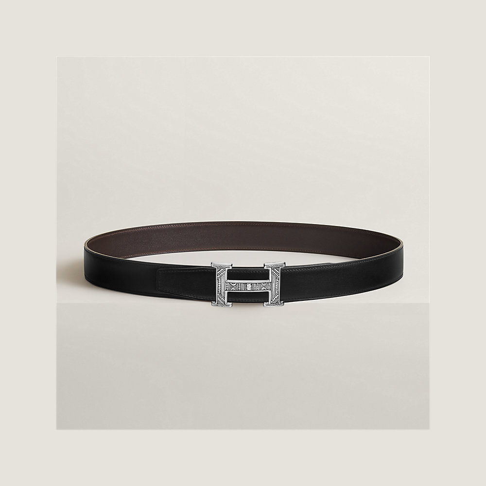 H Touareg belt buckle & Reversible leather strap 32 mm | Hermès USA