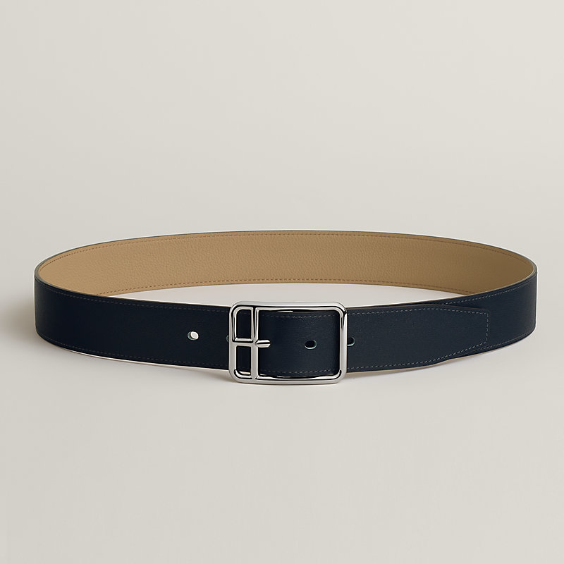 Half Cod 38 reversible leather belt - Beige | Hermès USA